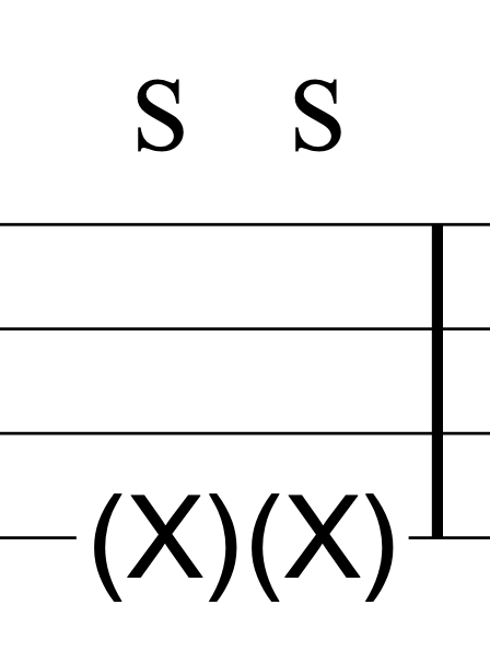 ゴーストノート（譜例内）