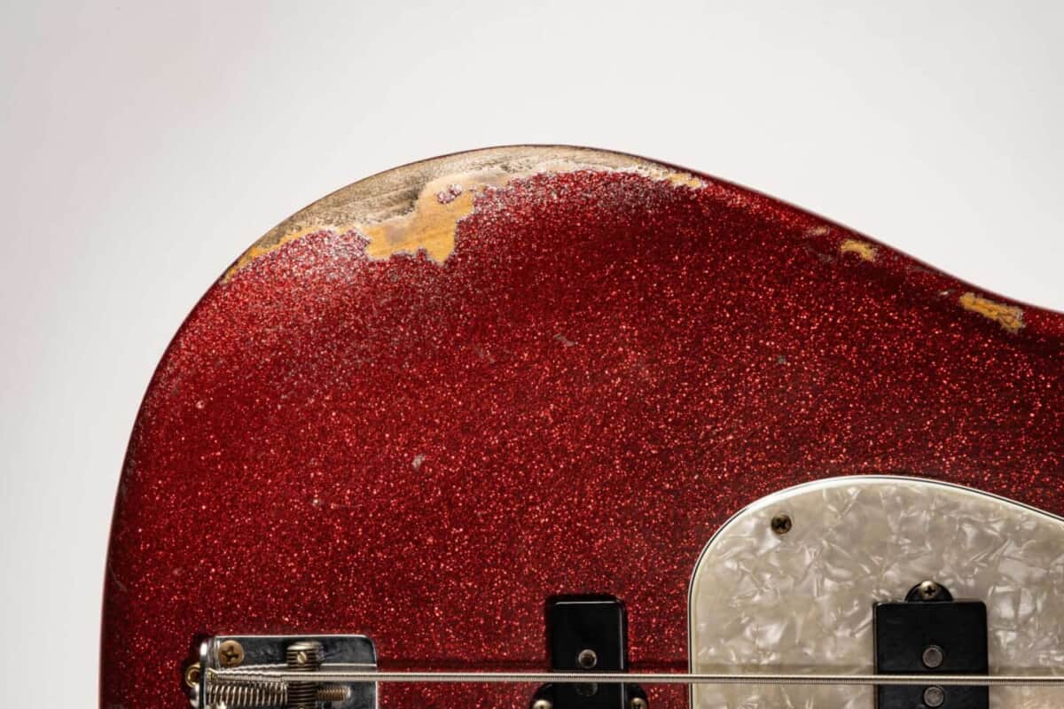 Limited Edition Masterbuilt J Precision Bass® PJ, King’s Red Sparkle Closeup2
